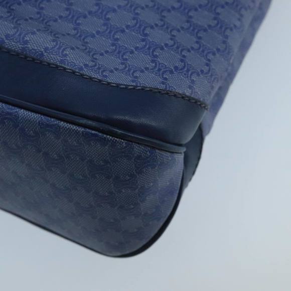 CELINE Macadam Canvas Hand Bag Blue Gold Auth 98298 - Picture 15 of 16